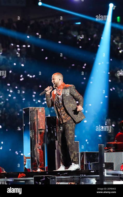 Justin Timberlake Performs During The Pepsi Super Bowl Lii Halftime