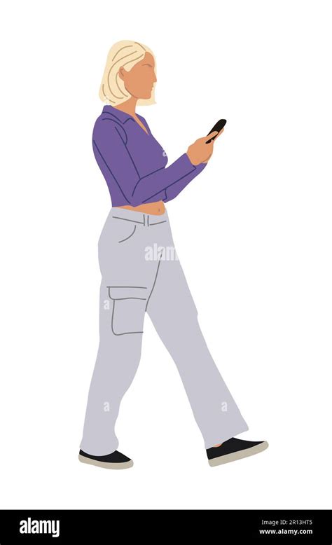 Business Woman Walking Side View Vector Isolated Stock Vector Image