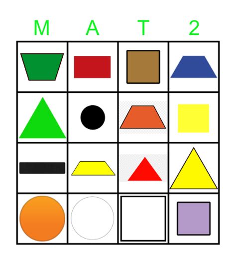 Figuras Geom Tricas Bingo Card