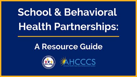 School And Behavioral Health Partnerships Guide Arizona Department Of