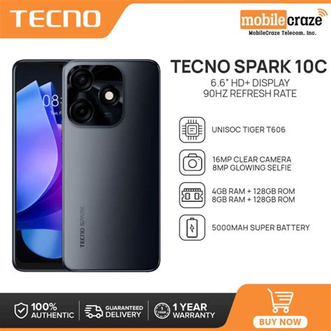 Tecno Spark 10C Smartphone 4GB 128GB 8GB 128GB Unisoc Tiger T606