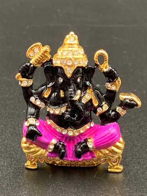 Lord Ganesh Black Enamel Paint Idols Lord Vinayaka Ganapathy Idol