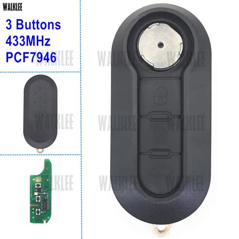 WALKLEE 3 Buttons Remote Key Fit For FIAT 500L MPV Bravo Ducato 433MHz