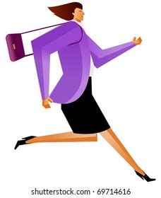 Business Woman Running Stock Vector Royalty Free 69714616 Shutterstock