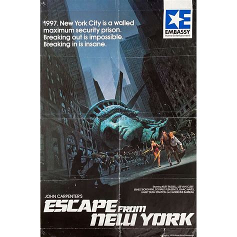 Escape From New York Us Video Poster 21x33 In 1981 51x77cm