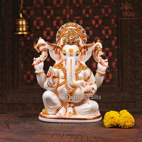 Lord Ganesha Statue Pooja Murti Ekaa Handicrafts