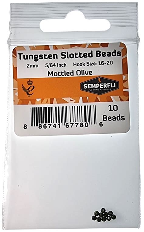 Tungsten Slotted Beads Mm Inch Mottled Olive Us Semperfli