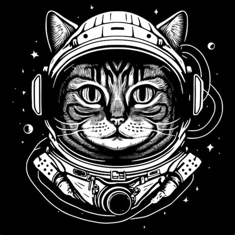 Lindo Gatito En Traje De Astronauta Vector Premium