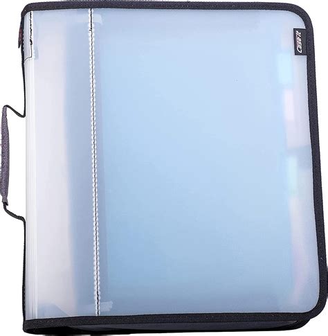 Case-it Transulcent Go Tab Zipper Binder, 2" O-Ring with 5-Color tabs ...