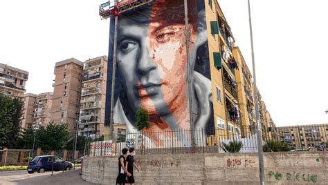 Mural by Jorit for Fabrizio De Andrè the great work in Scampia