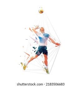 Volleyball Player Serves Ball Jump Serve Stock Vector Royalty Free