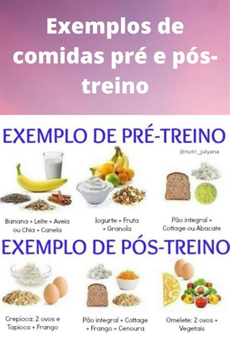 Exemplos de comidas pré e pós treino Alimentação pós treino Pré e