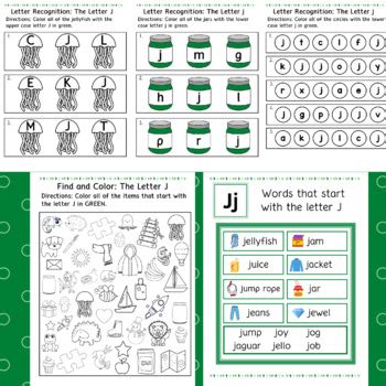 Letter Recognition Visual Scanning Packet THE LETTER J By Creatively OT