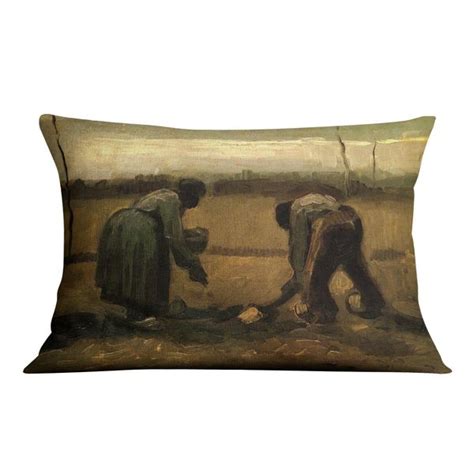 Dropship Peasant And Peasant Woman Planting Potatoes By Van Gogh