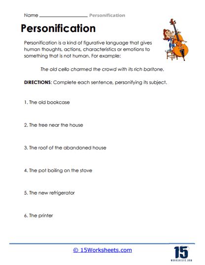 Personification Worksheets 15