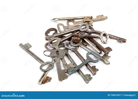 Old Keys Isolated On A White Background Stock Image Image Of Security