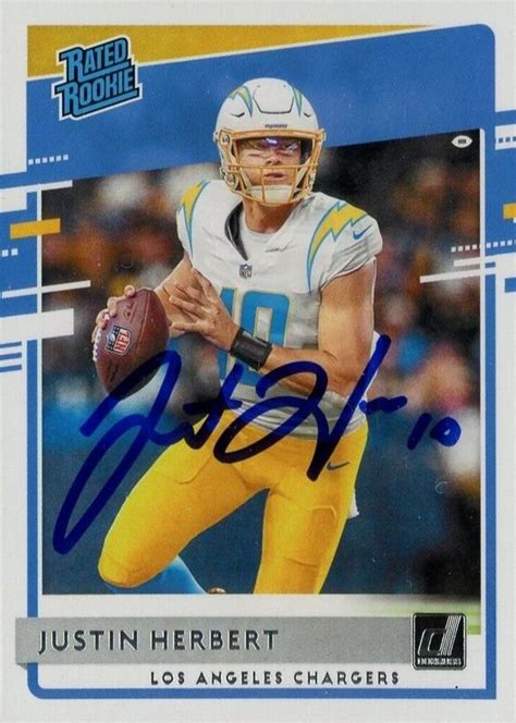 Justin Herbert Donruss Rated Rookie Autographs Price Guide