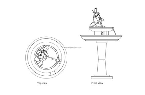 Bird Bath Free Cad Drawings