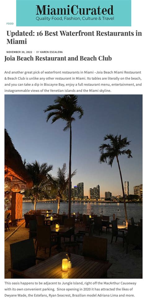MiamiCurated - November 2022 - 16 Best Waterfront Restaurants in Miami