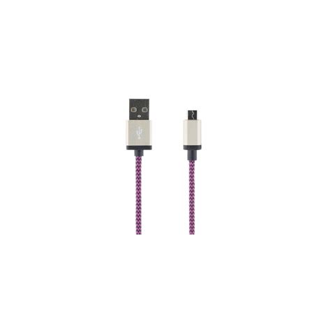 STREETZ USB Kaapeli Kangasp Type A Ur Type Micro B 1m Violetti