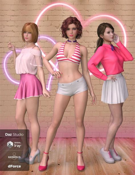 Dforce K Pop Girls Outfits For Genesis Female S Render State