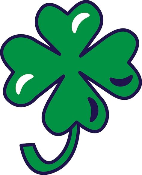 Premium Vector Green Four Leaf Clover Good Luck Symbol