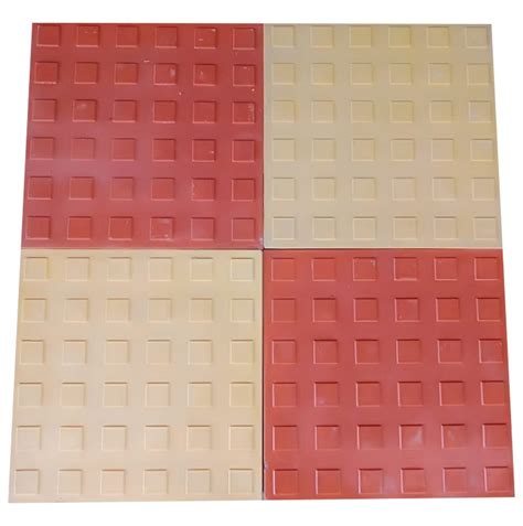 Red And Beige Square Car Cement Parking Tile For Flooring Thickness