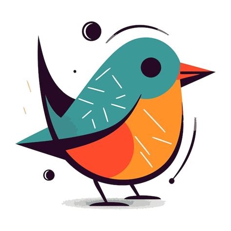 Premium Vector | Funny cartoon bird with big eyes vector illustration ...