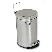 Mitro Stainless Steel Plain Pedal Dustbin With Plastic Bucket Waste