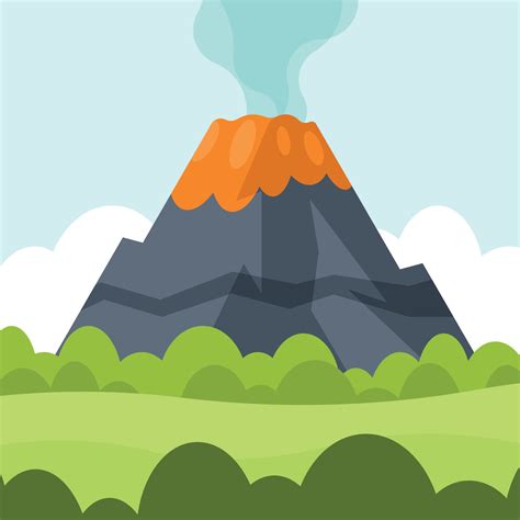 Vector Illustration Of An Erupting Volcano 23097536 Vector Art At Vecteezy