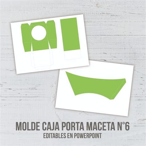 Kit Imprimible Molde Caja Porta Maceta Suculenta Editable