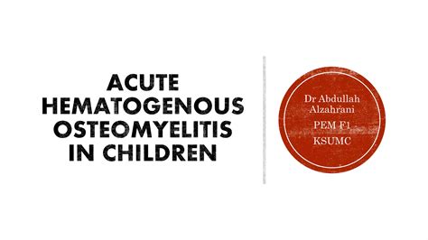 Acute Hematogenous Osteomyelitis Ppt