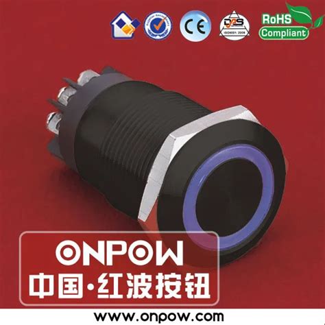 Onpow Mm Preto Engatamento Anel Iluminado O Interruptor Anti