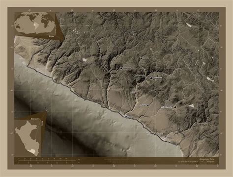 Arequipa Region Peru Elevation Map Colored Wiki Style Lakes Rivers ...