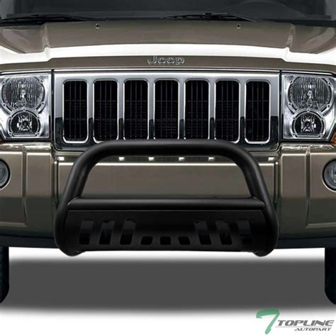 Topline For 2005 2007 Grand Cherokeecommander Bull Bar Bumper Guard Matte Blk Ebay