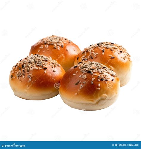 Bread Buns Isolated On Transparent White Background Freshly Baked