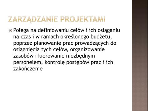 PPT Zarządzanie projektami PowerPoint Presentation free download