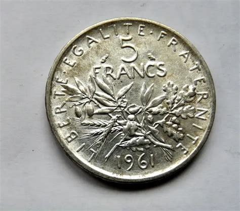 PIÈCE DE 5 Francs ARGENT 1961 Semeuse EUR 1 00 PicClick FR