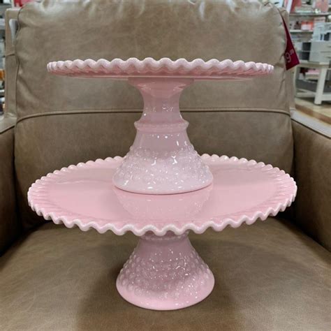 2 Pink Cake Stands Ceramic Cake Stand Ceramic Pink Cake Stand Pink Cake