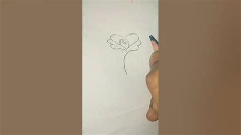 Easy Way To Draw A Rose🌹 Viral Shorts Youtube