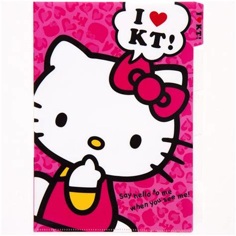 Cute Pink Hello Kitty A4 Plastic File Folder 5 Pocket Modes4u