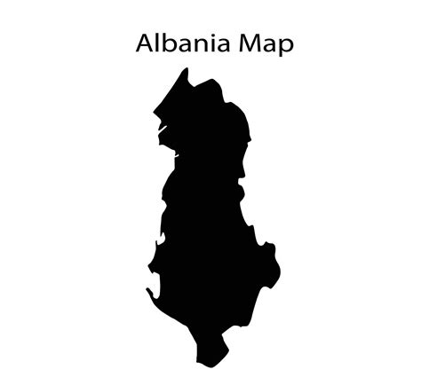 Ilustração Em Vetor Silhueta Mapa Albânia Em Fundo Branco 11571828