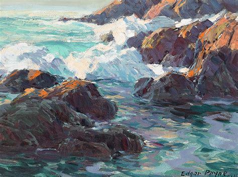 A Rocky Coastal Seascape Painting By Edgar Payne Fine Art America