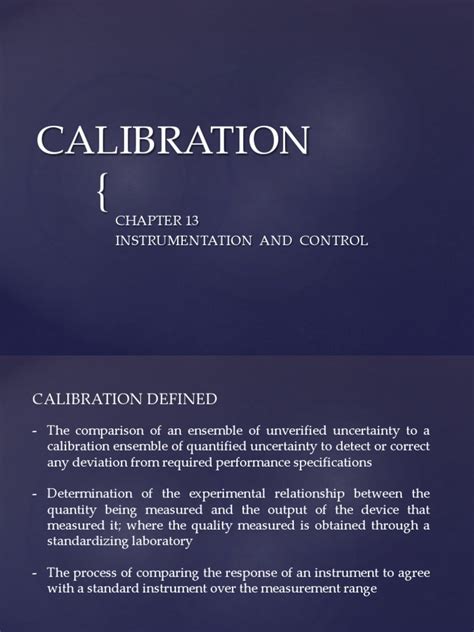 Calibration: Instrumentation and Control | PDF | Calibration | Accuracy ...