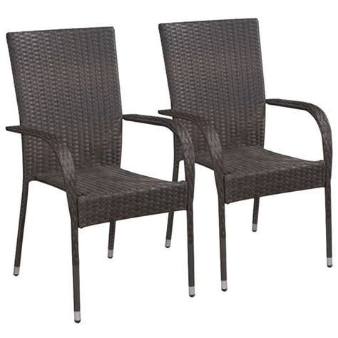 Chaises Empilables D Ext Rieur Pcs R Sine Tress E Marron Salutuya