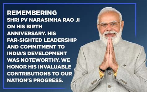 Pm Remembers Shri Pv Narasimha Rao On His Birth Anniversary