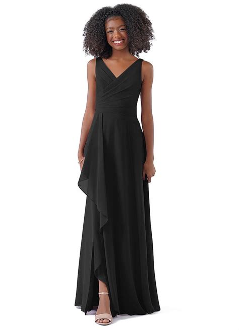 Black Azazie Kori JBD Junior Bridesmaid Dresses Azazie