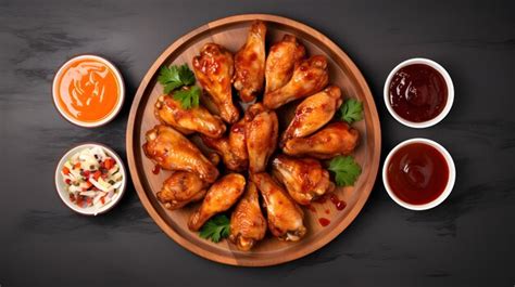 Premium Ai Image Air Fryer Chicken Wings Glazed With Hot Chilli Sauce