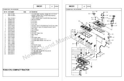 New Holland TC30 Tractor Parts Manual Manual Vault