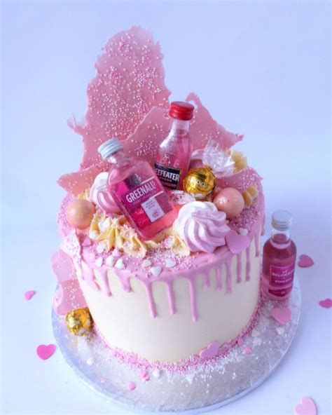 Pink Gin Drip Cake Karens Cakes